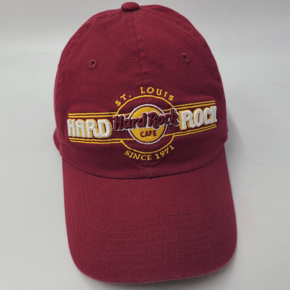 Hard Rock Cafe Hat Fitted (Seems S-M) Red Yellow St Louis 35th Anniversary Men